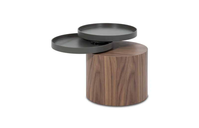 Vig Furniture Modrest Bascom Modern Walnut End Table W/ Swivel Top | Modishstore | End Tables