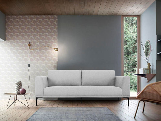 Divani Casa Jada - Modern Light Grey Fabric Sofa | Modishstore | Sofas