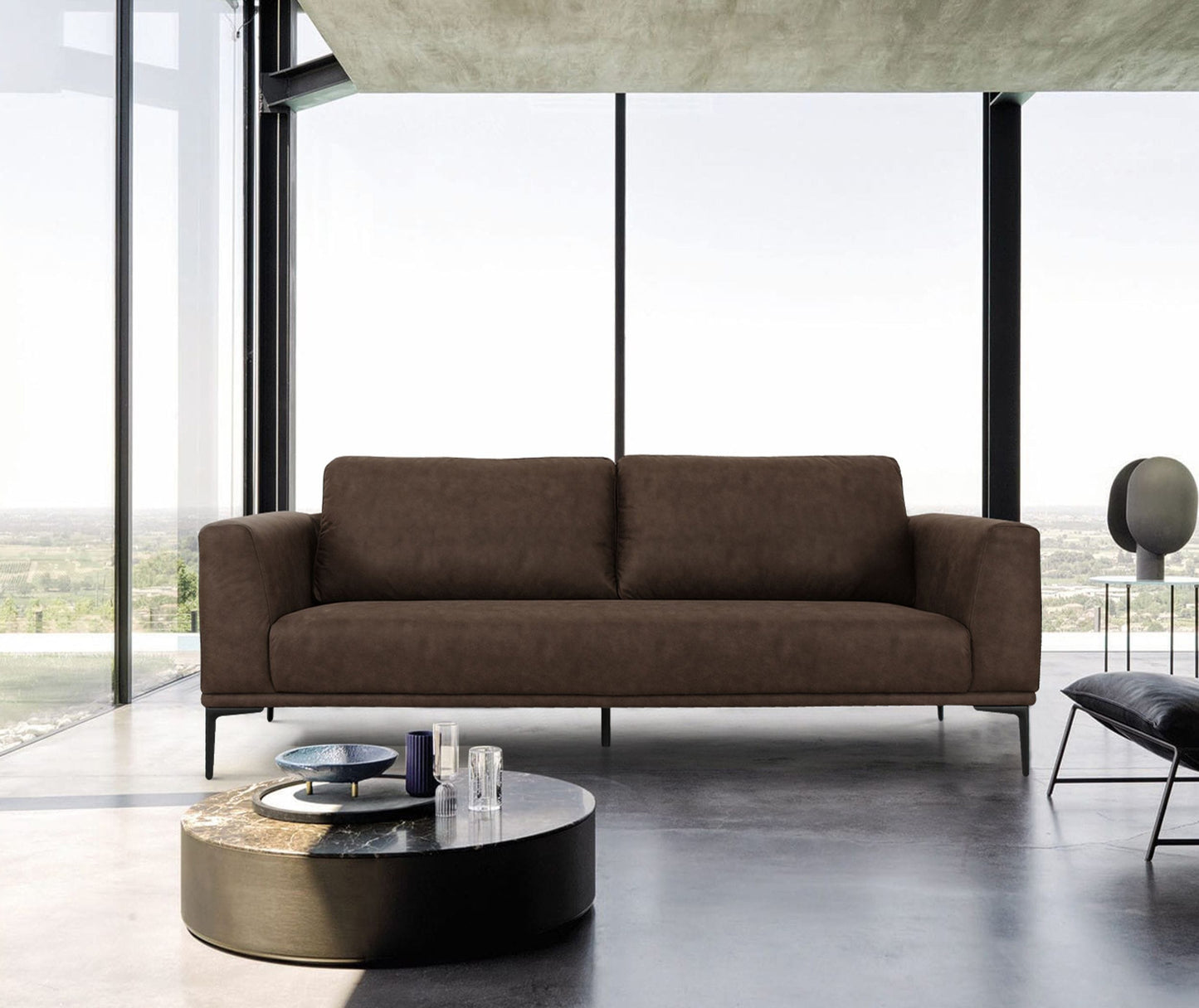 Divani Casa Jada - Modern Brown Fabric Sofa | Modishstore | Sofas