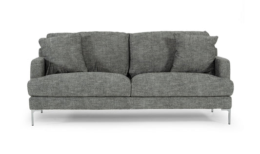 Divani Casa Janina - Modern Dark Grey Fabric Sofa | Modishstore | Sofas