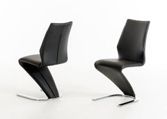 Vigfurniture Penn Modern Black Leatherette Dining Chair (Set of 2)