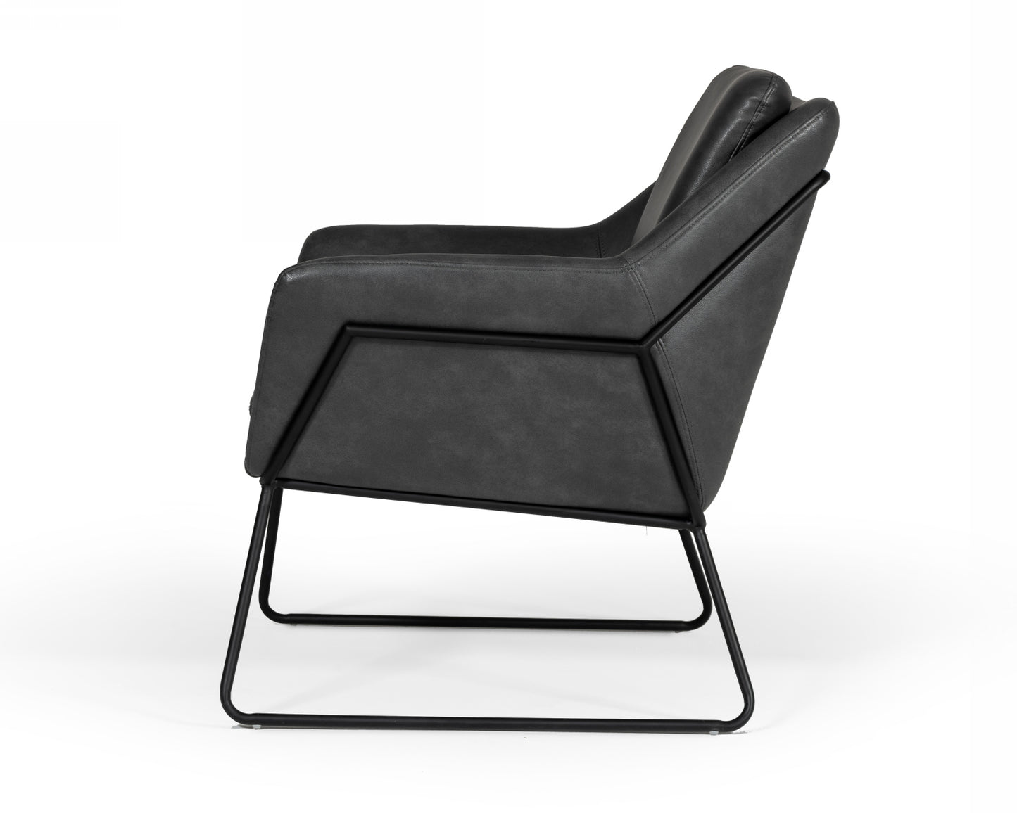 Modrest Jennifer - Industrial Dark Grey Eco-Leather Accent Chair-3