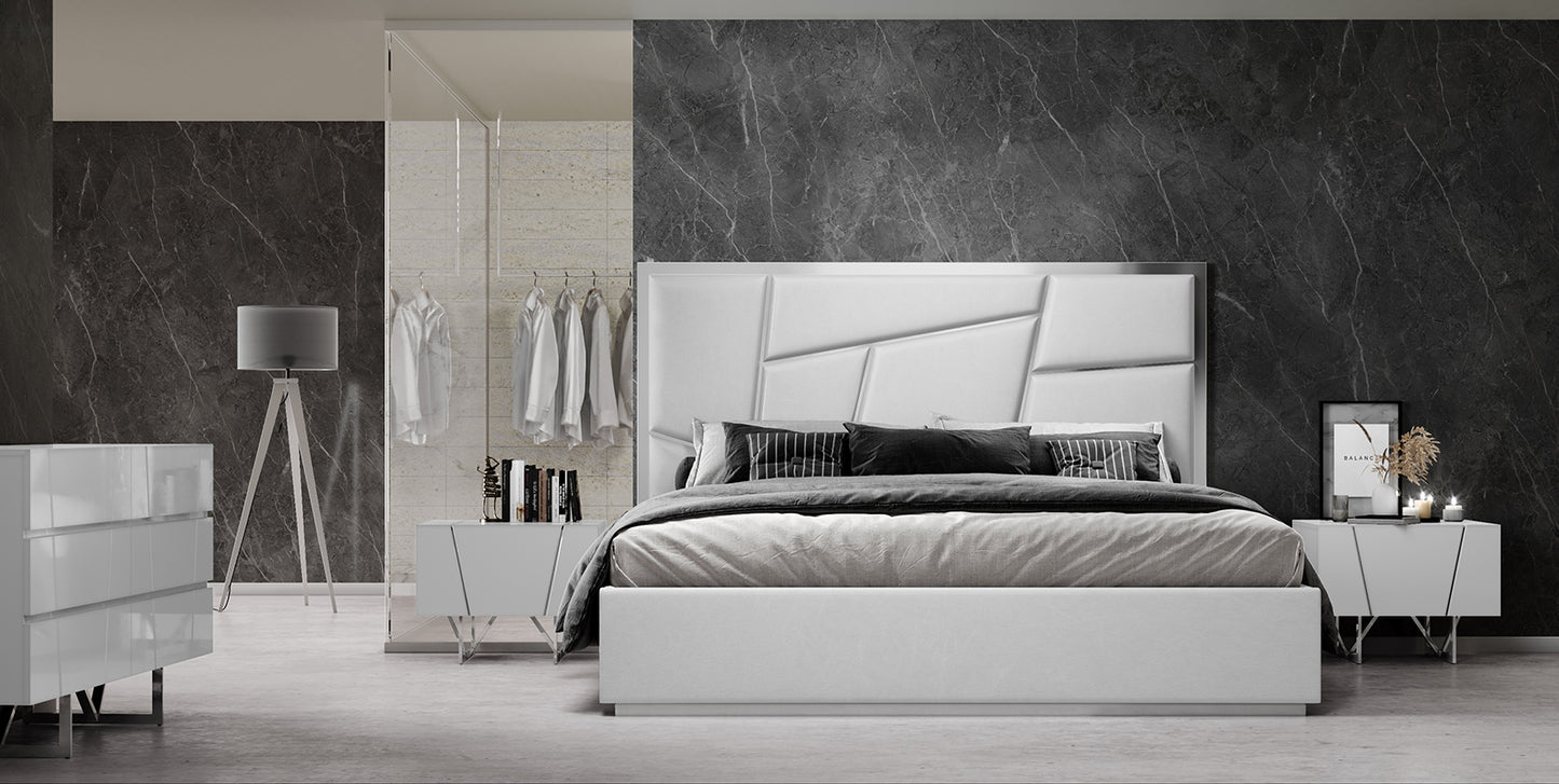 Modrest Chrysler Modern White Bonded Leather Bed | Beds | Modishstore - 2
