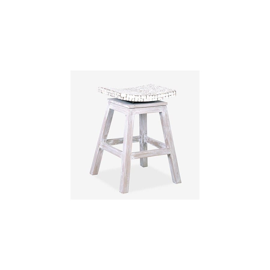 Cordova Coconut Shell Counter Stool w/ Coconut Top-White Wash by Jeffan | Counter Stools | Modishstore - 3