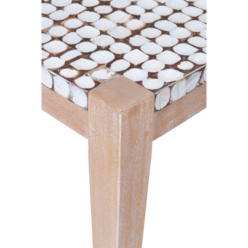 New Hampton nesting side table w/ cocomosaic accent set of 3-White Patina | Side Tables | Modishstore - 7