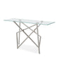 Modrest Hawkins Modern Glass & Stainless Steel Console Table-2