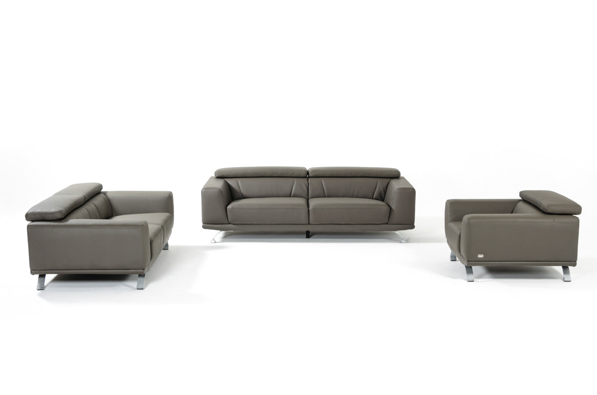 Divani Casa Brustle Modern Dark Grey Eco-Leather Sofa Set-3