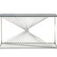 Modrest Trinity Modern Glass & Stainless Steel Console Table | Console Tables | Modishstore