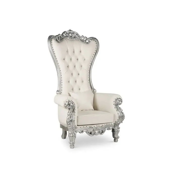 Sweetheart Throne Chair - Silver/White Set Of 4 By Atlas | Accent Chairs| Modishstore