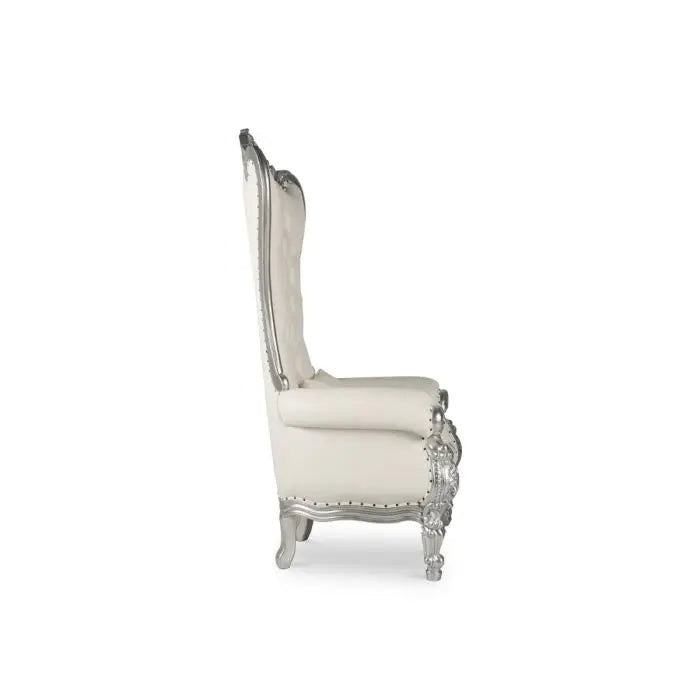 Sweetheart Throne Chair - Silver/White Set Of 4 By Atlas | Accent Chairs| Modishstore - 2