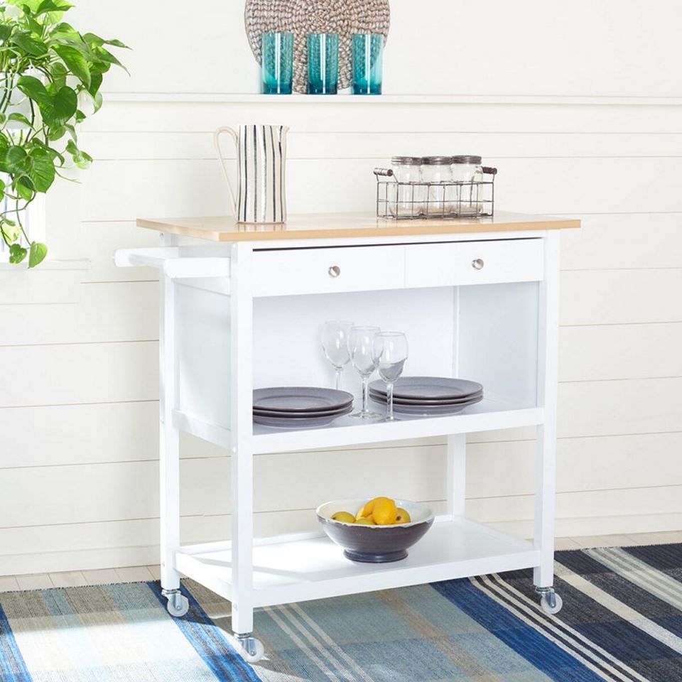 Safavieh Cohyn 2 Drawer 2 Shelf Kitchen Cart | Kitchen Carts | Modishstore - 7