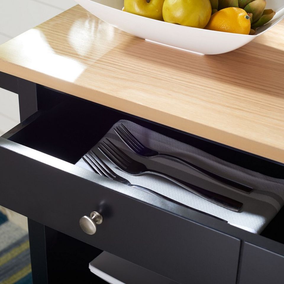 Safavieh Daley 2 Drawer 2 Shelf Kitchen Cart | Bar Carts | Modishstore - 4