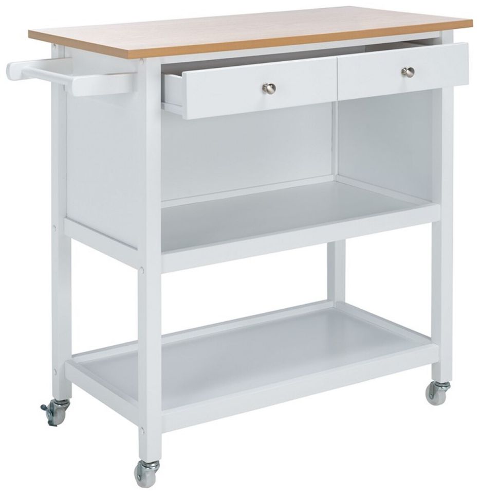 Safavieh Daley 2 Drawer 2 Shelf Kitchen Cart | Bar Carts | Modishstore - 7