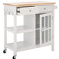 Safavieh Locklyn 1 Door 2 Drawer 2 Shelf Kitchen Cart | TV Tray Tables |  Modishstore  - 7