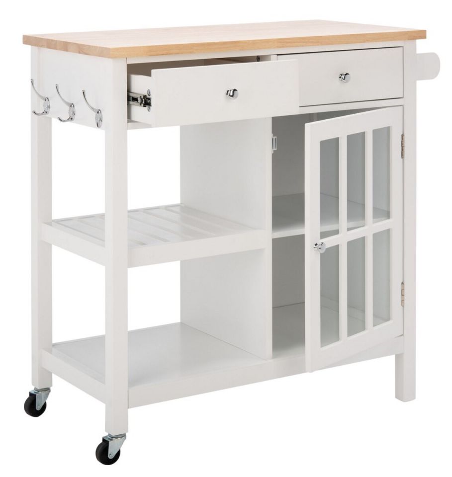 Safavieh Locklyn 1 Door 2 Drawer 2 Shelf Kitchen Cart | Bar Carts | Modishstore - 7