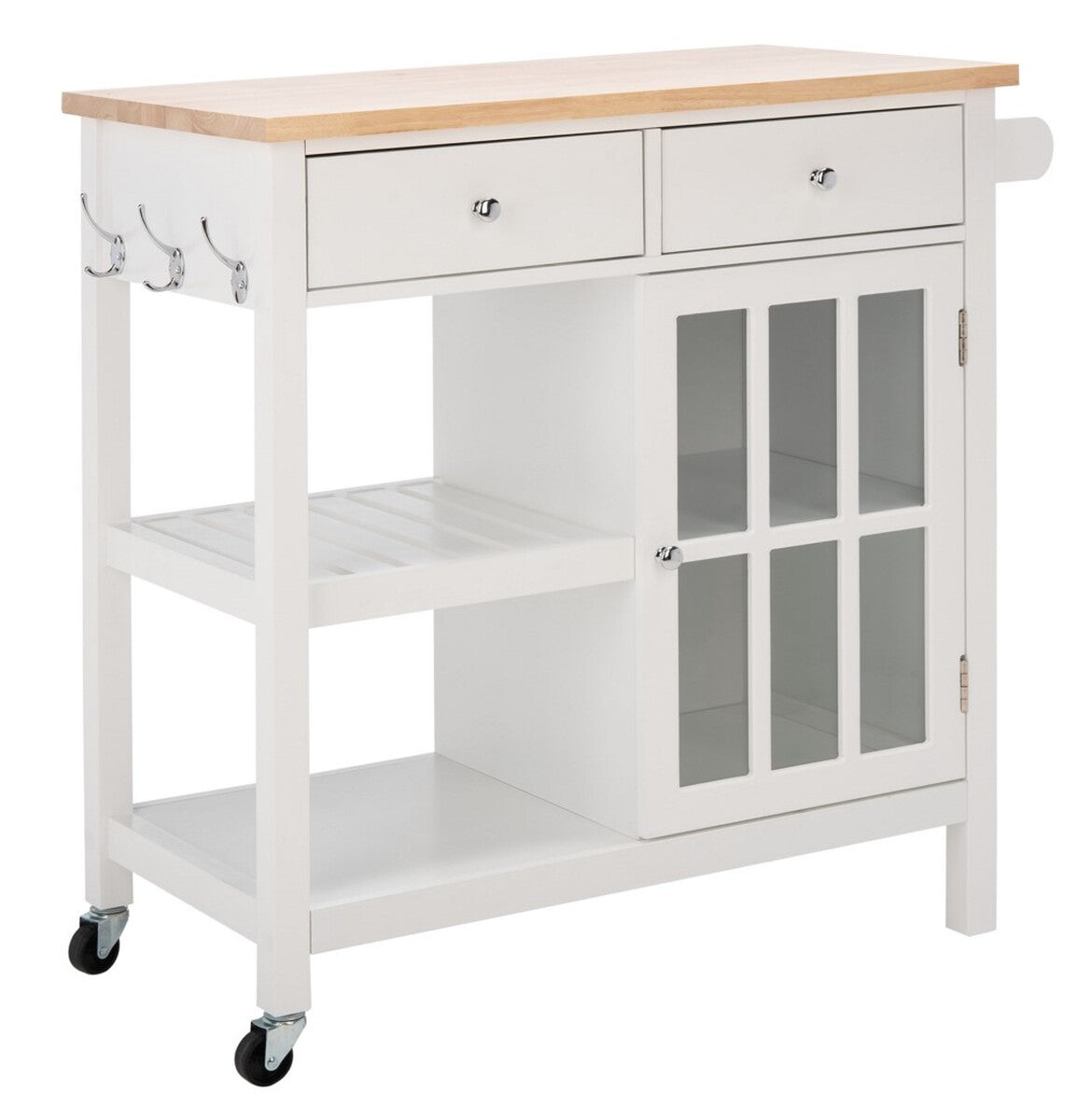 Safavieh Locklyn 1 Door 2 Drawer 2 Shelf Kitchen Cart | Bar Carts | Modishstore - 5