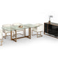 Modrest Keaton Modern Glass & Brass Dining Table | Dining Tables | Modishstore - 2