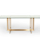 Modrest Keaton Modern Glass & Brass Dining Table | Dining Tables | Modishstore - 4
