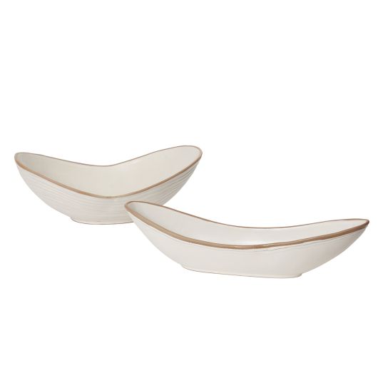 Kelyfos White Flower Bowl/ Serving Bowl by Accent Decor | Decorative Bowls | Modishstore - 4
