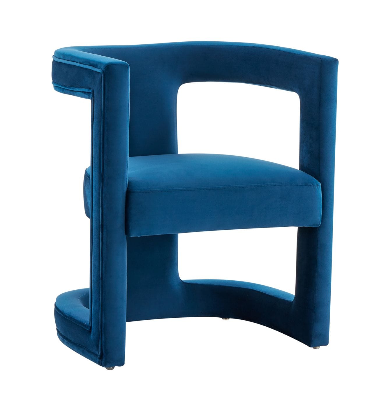 Modrest Kendra - Modern Blue Fabric Accent Chair-4