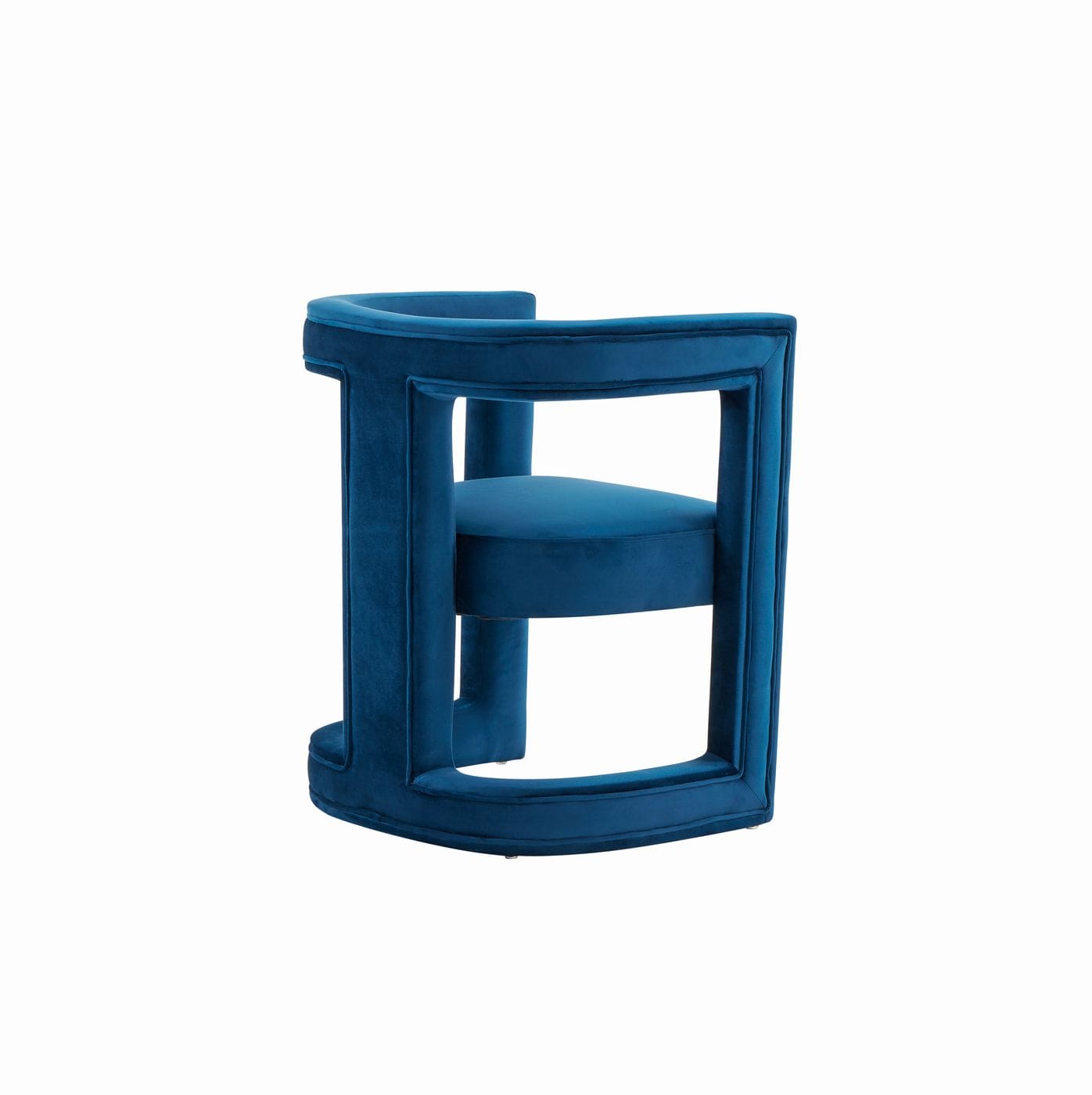 Modrest Kendra - Modern Blue Fabric Accent Chair-5