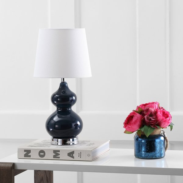 Safavieh Eva Double Mini Table Lamp - Navy | Table Lamps | Modishstore