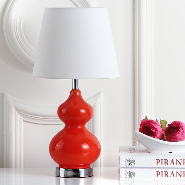 Safavieh Eva Double Mini Table Lamp - Orange | Table Lamps | Modishstore