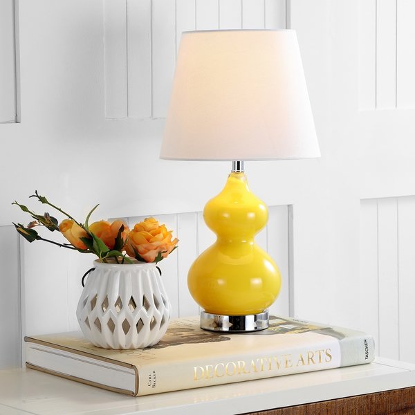 Safavieh Eva Double Mini Table Lamp - Yellow | Table Lamps | Modishstore