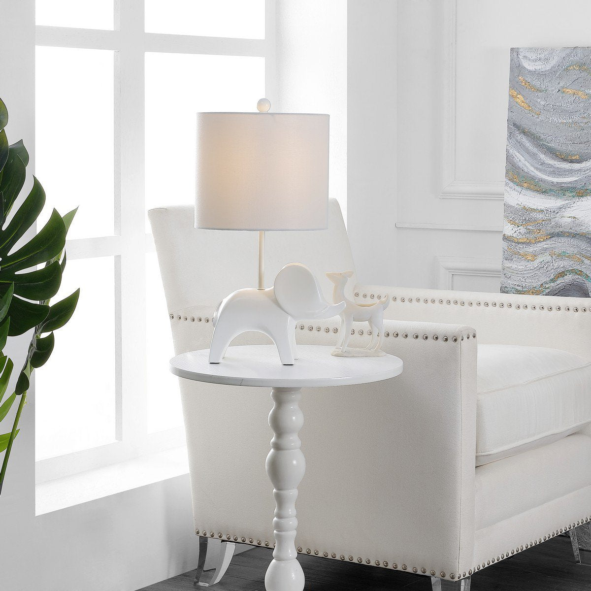 Safavieh Ellie Elephant Lamp - White | Table Lamps | Modishstore