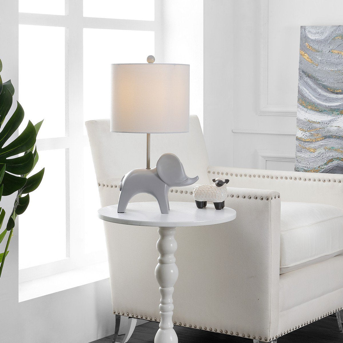 Safavieh Ellie Elephant Lamp - Grey | Table Lamps | Modishstore