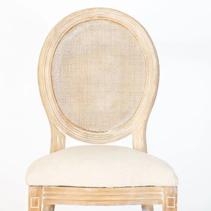 King Louis Chair - Natural with Rattan Back Set Of 4 By Atlas | Dining Chairs| Modishstore - 2