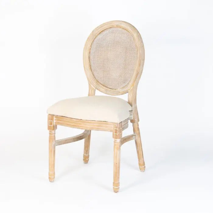 King Louis Chair - Natural with Rattan Back Set Of 4 By Atlas