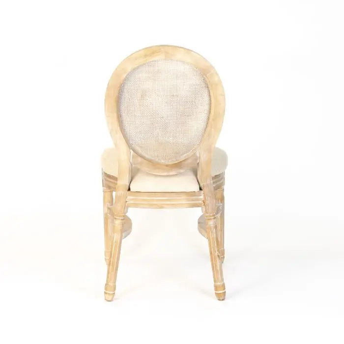King Louis Chair - Natural with Rattan Back Set Of 4 By Atlas | Dining Chairs| Modishstore - 5