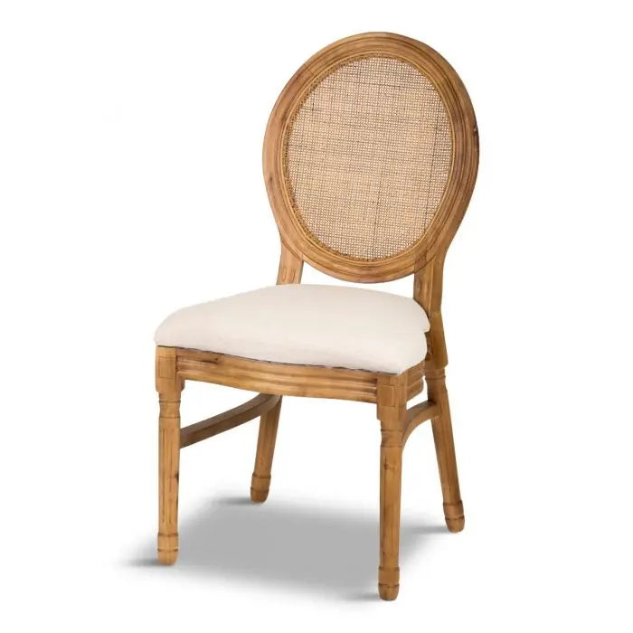 Stackable King Louis Chair-Dark Natural Rattan Set Of 4 By Atlas | Dining Chairs| Modishstore
