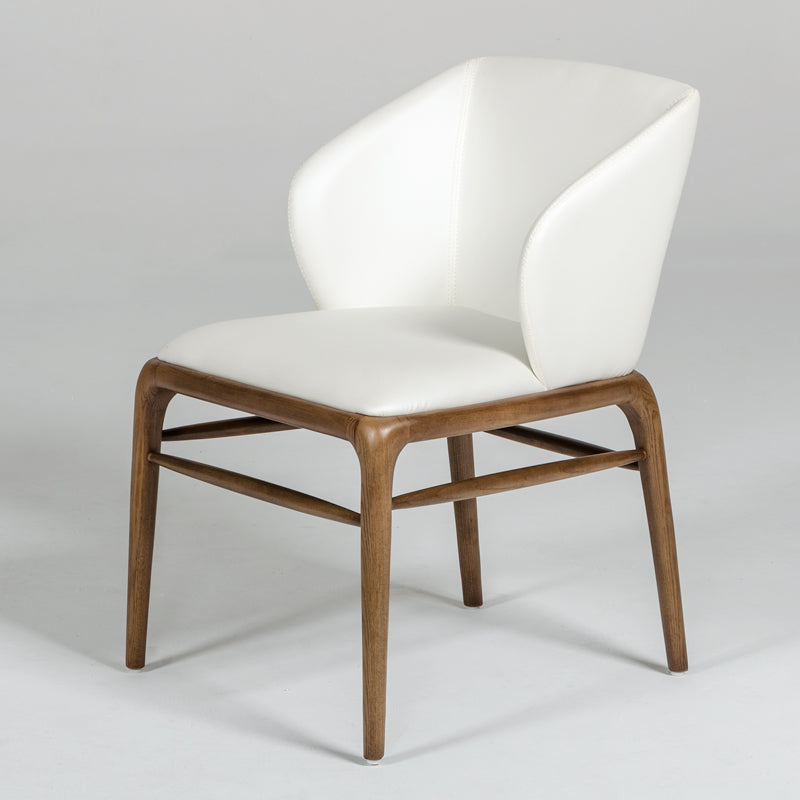 Vig Furniture Modrest Kipling Modern Cream & Walnut Dining Chair | Modishstore | Dining Chairs