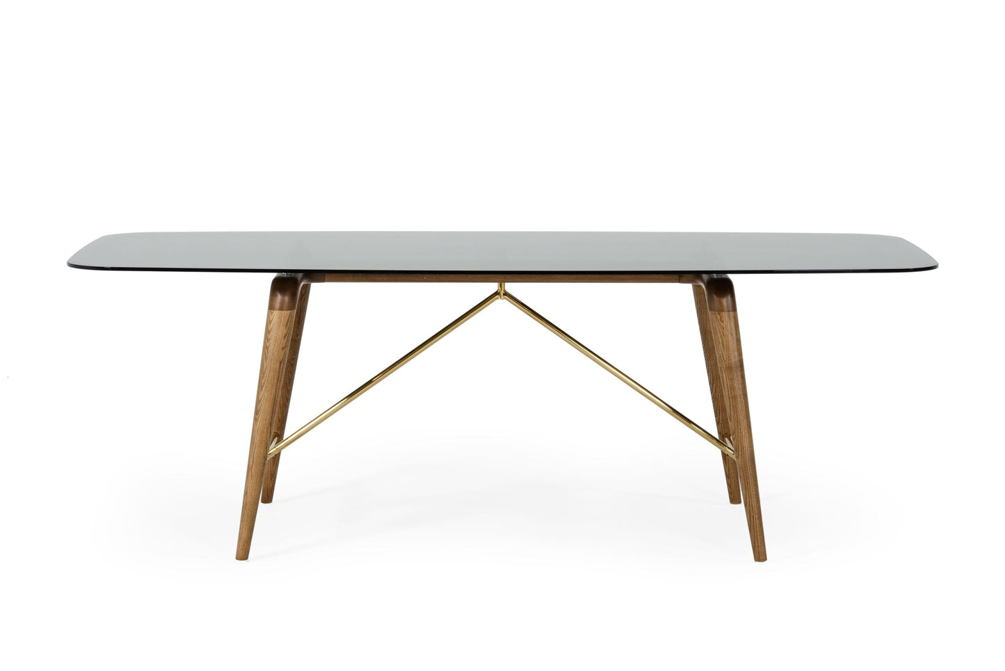 Modrest Kipling - Modern Smoked Glass & Walnut Large Dining Table-4