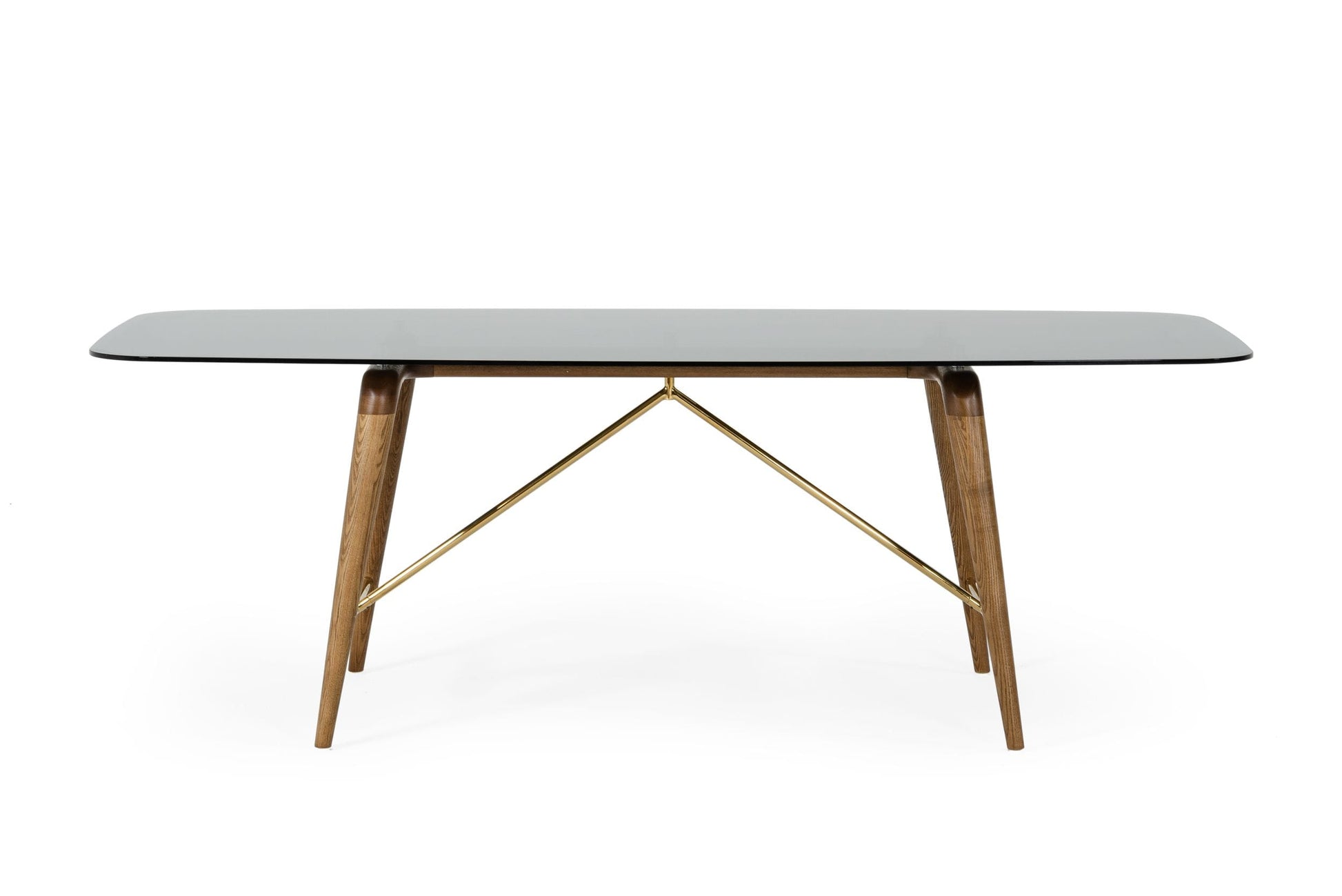 Modrest Kipling - Modern Smoked Glass & Walnut Large Dining Table-4