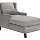 Safavieh Vitali Studded Chaise - Gray | Lounge Chairs | Modishstore - 3