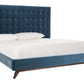 Safavieh Tsarina Velvet Tufted Bed - Dusty Blue | Beds | Modishstore - 3