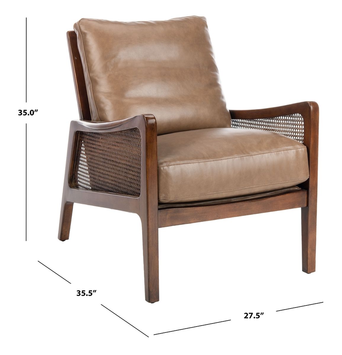 Safavieh Moretti Wood Frame Accent Chai - Dark Brown | Dining Chairs | Modishstore - 5