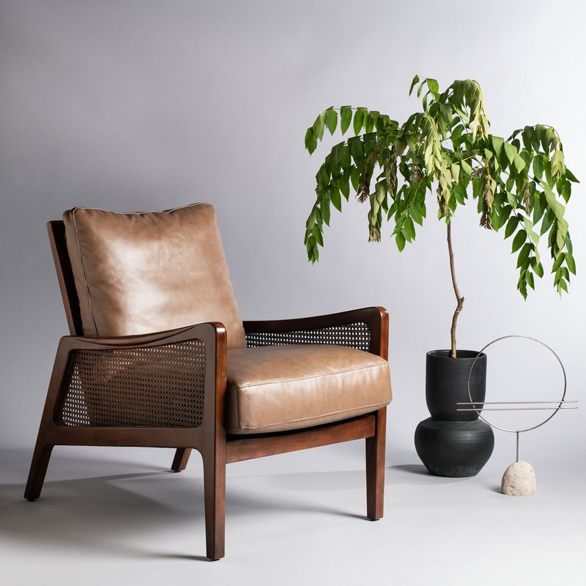 Safavieh Moretti Wood Frame Accent Chai - Dark Brown | Dining Chairs | Modishstore