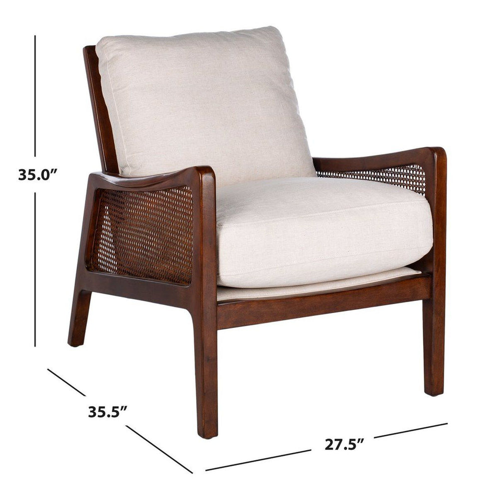 Safavieh Moretti Wood Frame Accent Chai - Oatmeal | Dining Chairs | Modishstore - 4