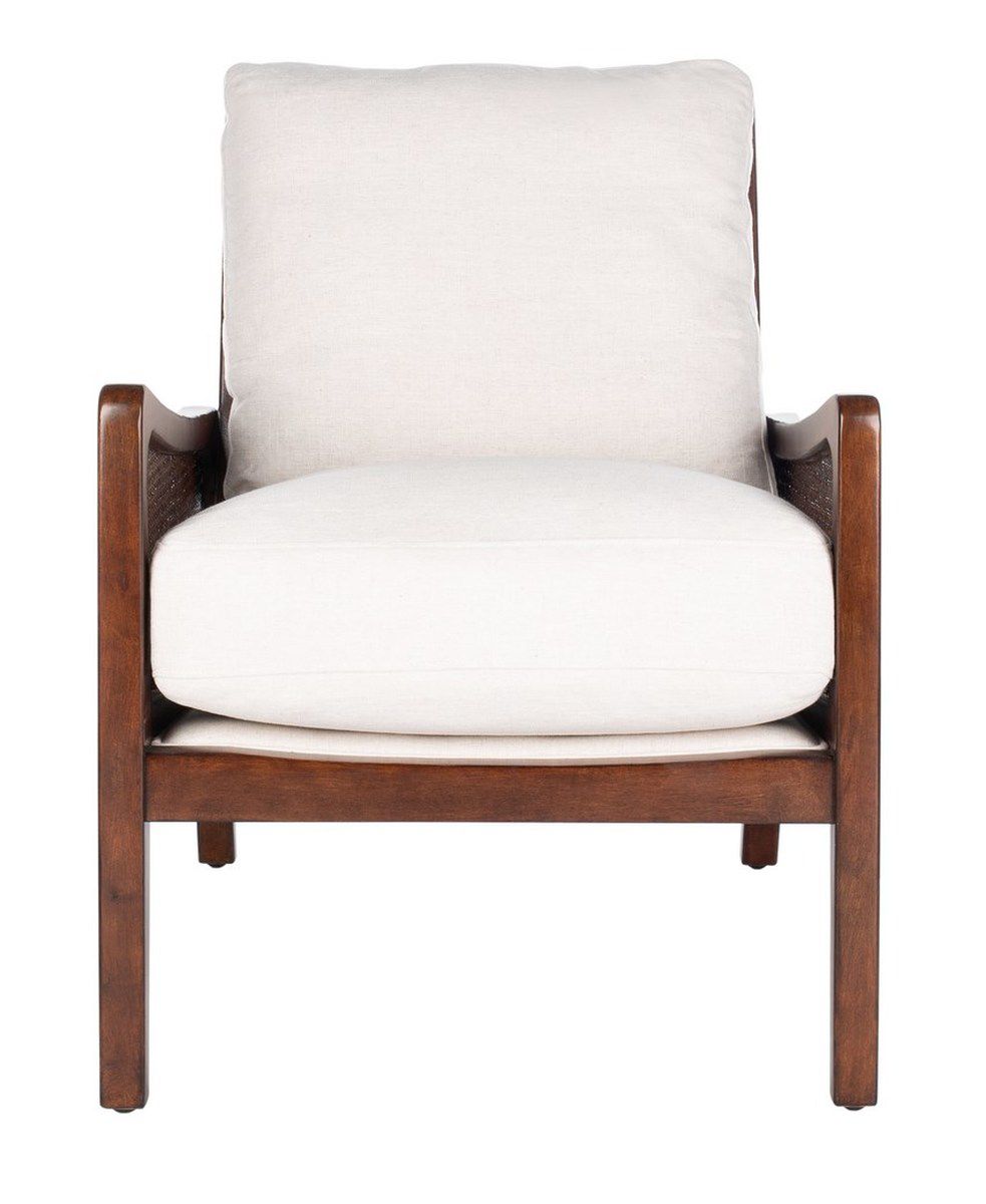 Safavieh Moretti Wood Frame Accent Chai - Oatmeal | Dining Chairs | Modishstore - 3