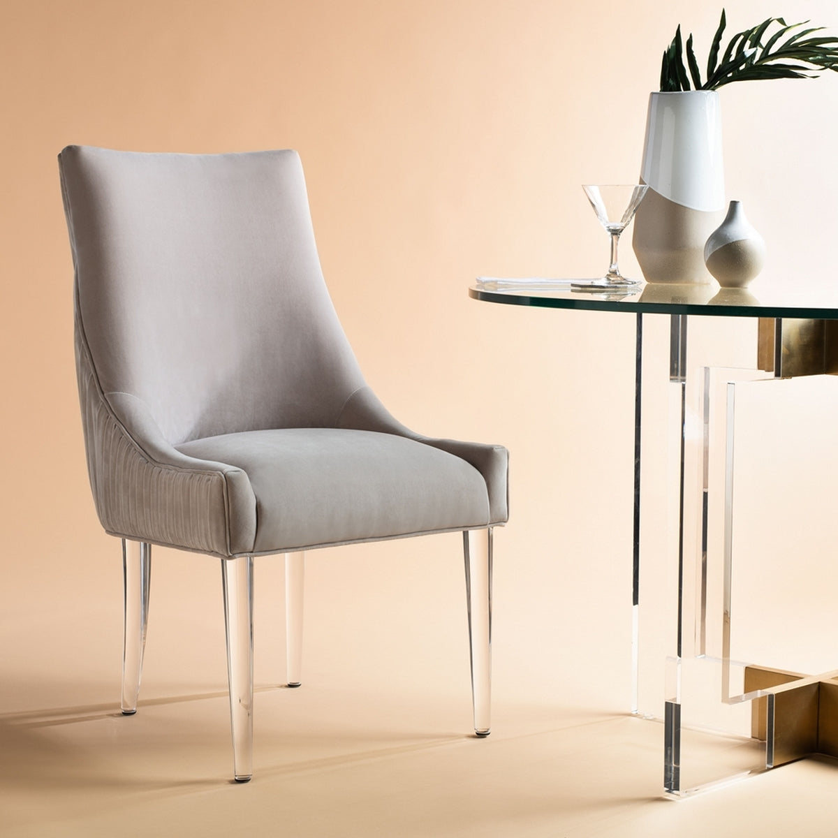 Safavieh Deluca Acrylic Leg Dining Chair | Dining Chairs | Modishstore - 5
