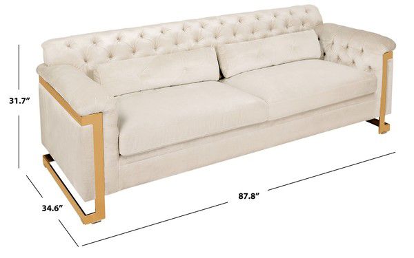 Safavieh Lethbridge Sofa - White | Sofas | Modishstore - 3