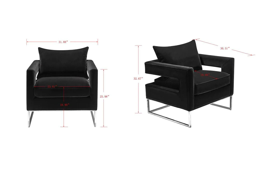 Safavieh Olivya Club Chair - Black | Accent Chairs | Modishstore - 4