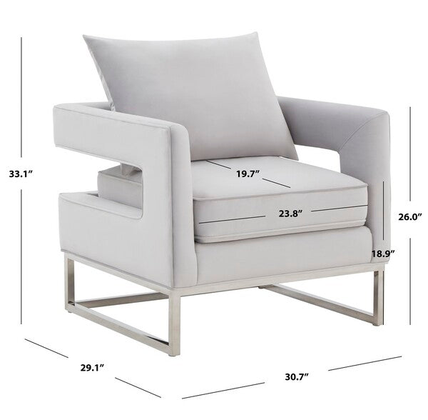 Safavieh Olivya Club Chair - Light Gray | Accent Chairs | Modishstore - 5
