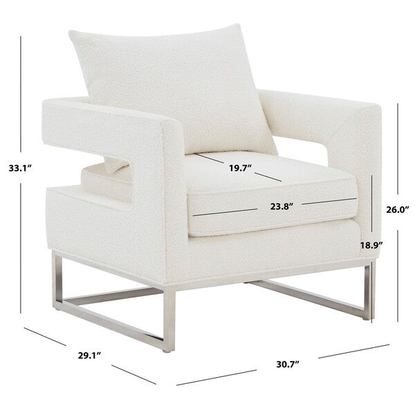 Safavieh Olivya Club Chair - Ivory | Accent Chairs | Modishstore - 5