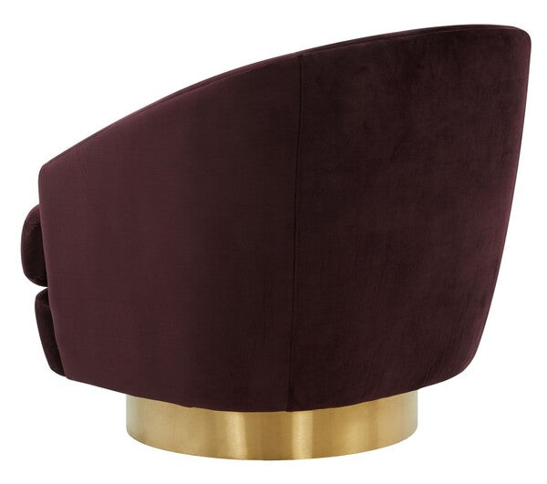 Safavieh Arvilla Swivel Club Chair - Cabernet | Accent Chairs | Modishstore - 4