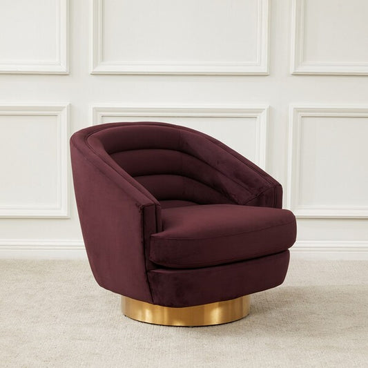 Safavieh Arvilla Swivel Club Chair - Cabernet | Accent Chairs | Modishstore